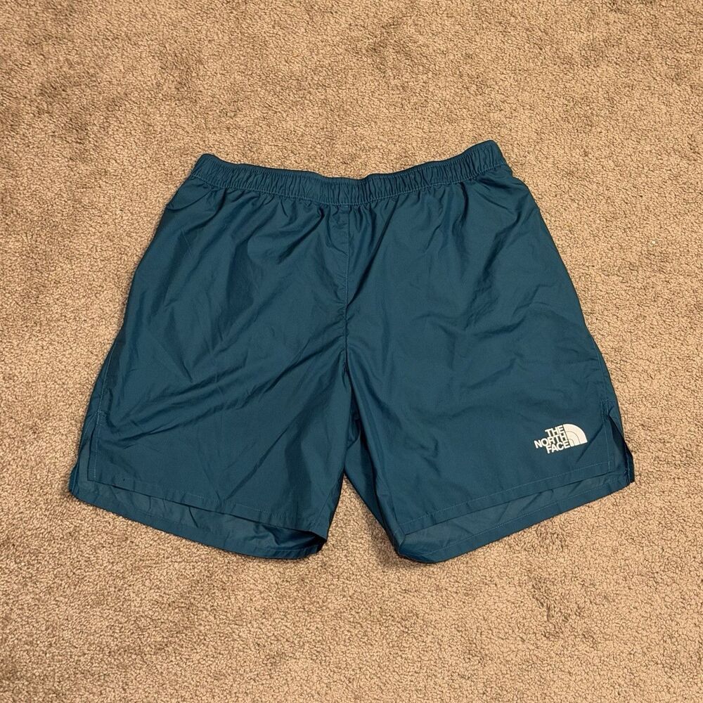 The North Face Men’s Blue Solid Shorts Drawstring Elastic Waist Pockets M